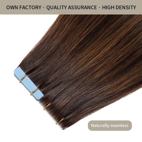 Seamless Injected Hand-Tied Invisible Tape In Hair Extension 20Pcs Virgin Human Hair (P2/6/T2)