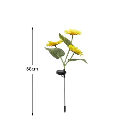 LED Solar Sunflower Garden Stake Lights - 2/4/6 Packs, 14cm Large Flower Heads, 65cm Tall, IP65 Waterproof Realistic Decor for Lawn, Patio, Light