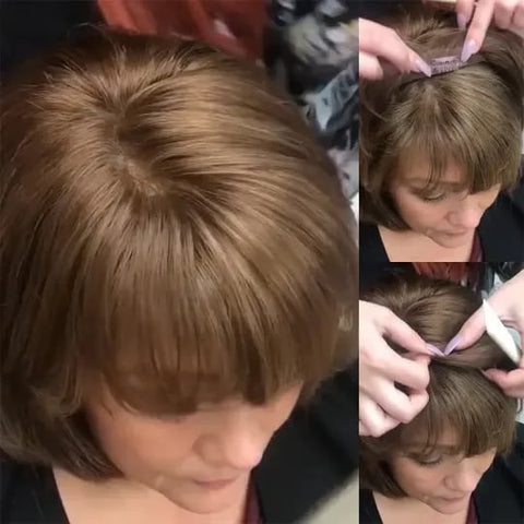 Breathable and Natural Hair Topper for Women with thinning hair
