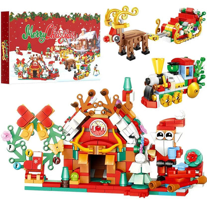 2026 Building Blocks Advent Calendar - 24Pack Mini Jigsaw Puzzle Toys, Safe Plastics Reindeer Themed Kits for Kids-Adults, Holiday Cheer Tradition Countdown Creative Assembly Toys, Vibrant, Brick Kit, Diy Building Block,parent-child bonding time