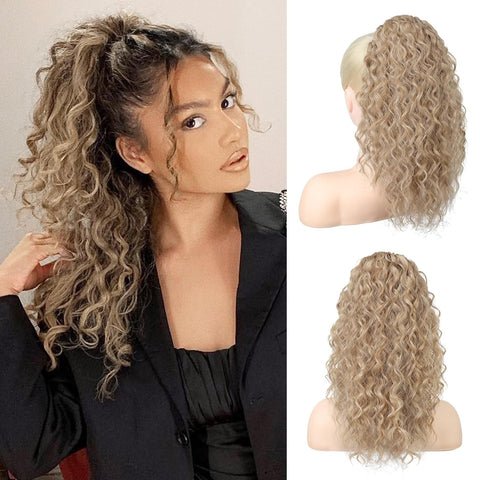 18 Inch Curly Wavy Drawstring Ponytail