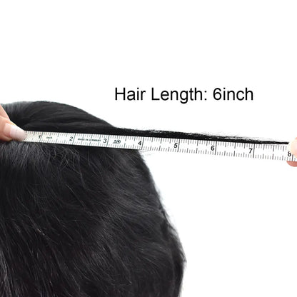 Full Poly Hairpiece for Men Toupee Real Human Hair Replacement System Natural Looking Mens Wig Durable PU Injected Mens Hair System Hair Pieces for Men Hair Unit for Hair Loss protesis capilar hombre Male Hair Prosthesis