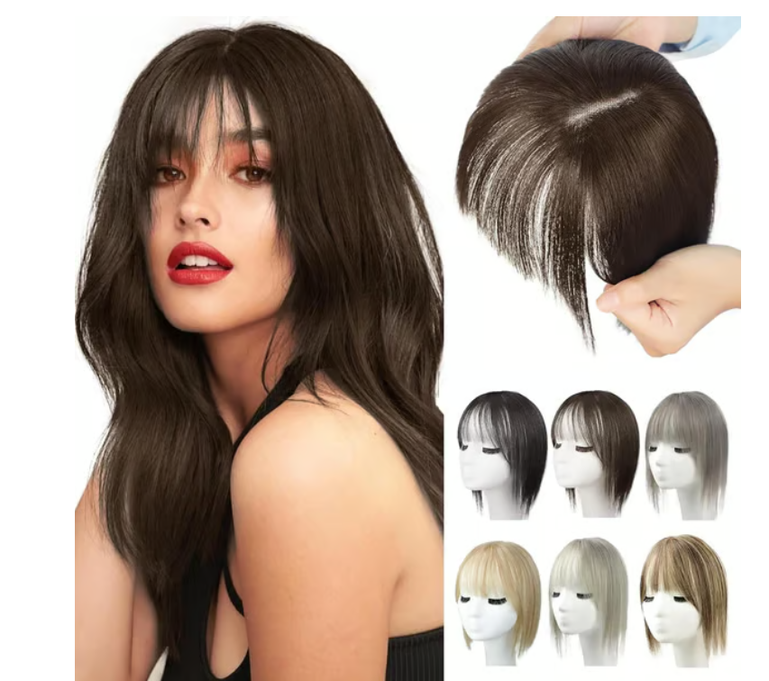 Natural Hair Toppers With Bangs For Women Adding Hair Volume Topper