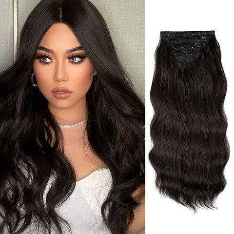 Long Wavy Clip In Hair Extensions 4pcs/set