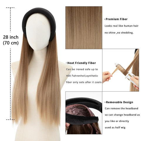 Headband Wig Natural Long Straight Hair Wig