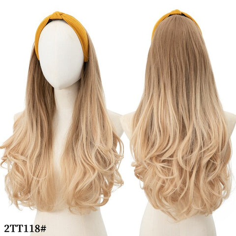 Long Wavy Headband Wig Half Hair Wig for Women