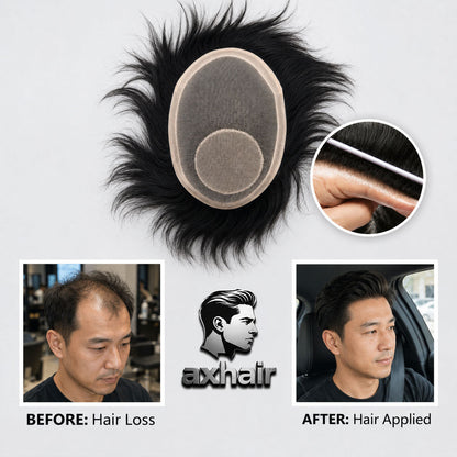 Viral Video Same Style Men’s Wig with Realistic Scalp, Natural-Looking Hairpiece for Southeast Asian Men（Buy One, Get One Free ）