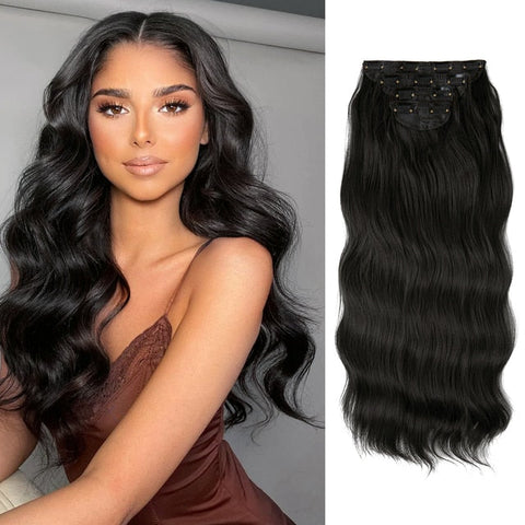 Long Wavy Clip In Hair Extensions 4pcs/set