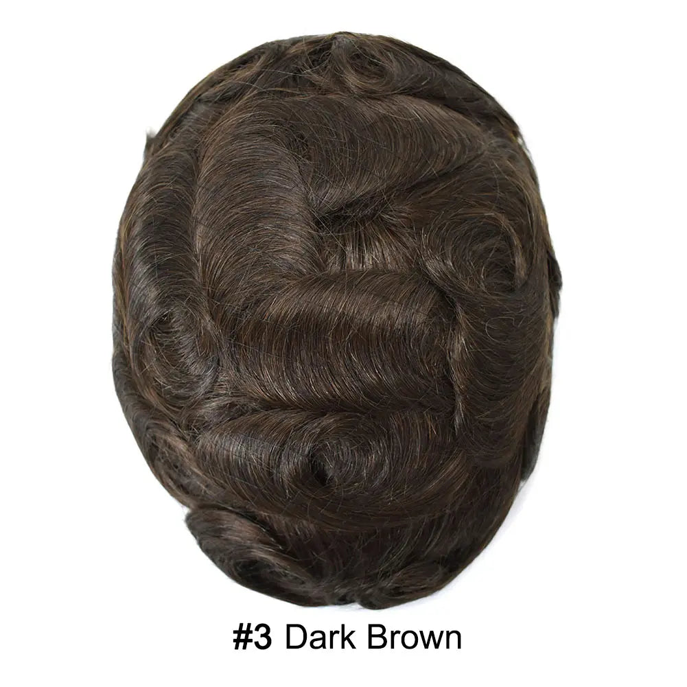 Mens Hair System 0.04mm Ultra Thin Skin Toupee For Men Hairpiece Real Human Hair Replacement Systems All V-Looped Knots Invisible Realistic Natural Hairline Male Hair Prosthesis Protesis Capilar Hombre