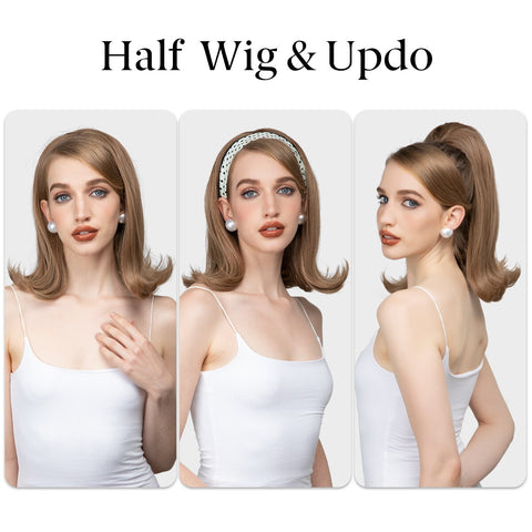 Short Half Wig Headband