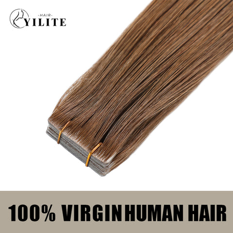 Seamless Injected Hand-Tied Invisible Tape In Hair Extension 20Pcs Virgin Human Hair (#6)