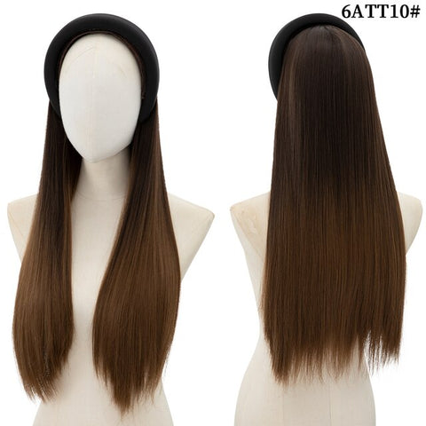 Long Wavy Headband Wig Half Hair Wig for Women