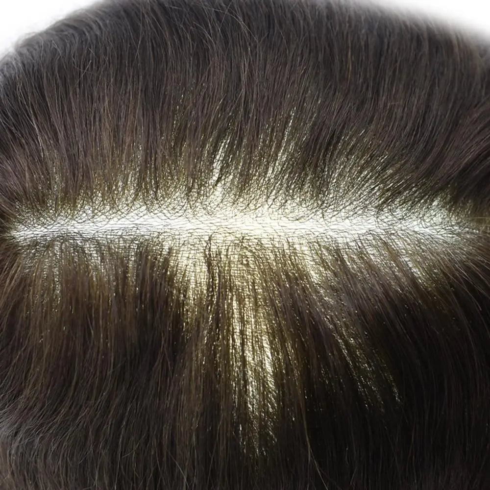 Mens Hair System 0.04mm Ultra Thin Skin Toupee For Men Hairpiece Real Human Hair Replacement Systems All V-Looped Knots Invisible Realistic Natural Hairline Male Hair Prosthesis Protesis Capilar Hombre