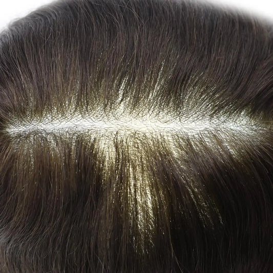 Mens Hair System 0.04mm Ultra Thin Skin Toupee For Men Hairpiece Real Human Hair Replacement Systems All V-Looped Knots Invisible Realistic Natural Hairline Male Hair Prosthesis Protesis Capilar Hombre