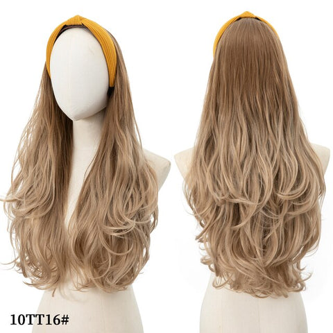 Long Wavy Headband Wig Half Hair Wig for Women