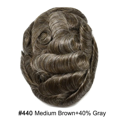 Mens Hair System 0.04mm Ultra Thin Skin Toupee For Men Hairpiece Real Human Hair Replacement Systems All V-Looped Knots Invisible Realistic Natural Hairline Male Hair Prosthesis Protesis Capilar Hombre
