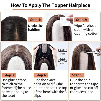 New In Winter Straight Remy Human Hair Topper
