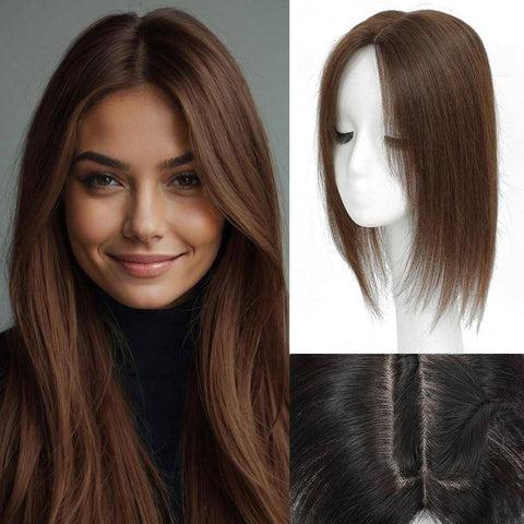 Summer Breathable Natural Straight Hair Topper For Women With Thinning Hair