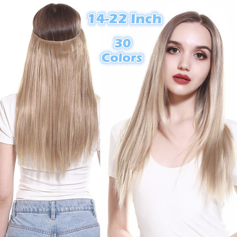 Straight Hair Extension No Clip Natural Hair Piece