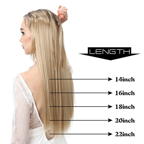 Straight Hair Extension No Clip Natural Hair Piece