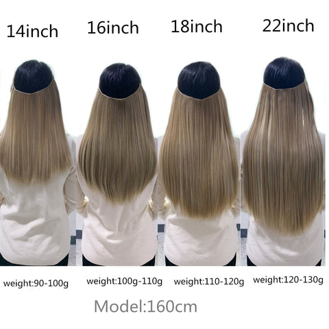 Straight Hair Extension No Clip Natural Hair Piece