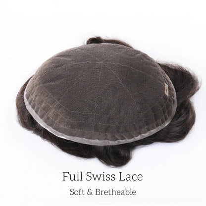 Full Swiss Lace: Hair System for Bald Men  Full Swiss Lace Base | Best for Active Lifestyle