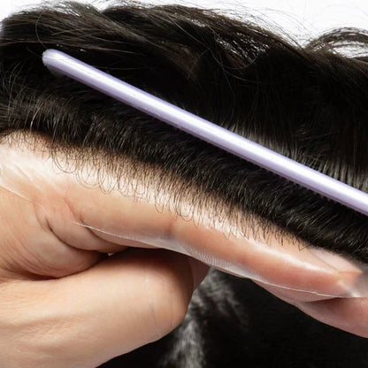 0.06-0.08 mm V Loop Bio Skin Hair System for Men  No-shine under Lights, Blends Well with Your Skin