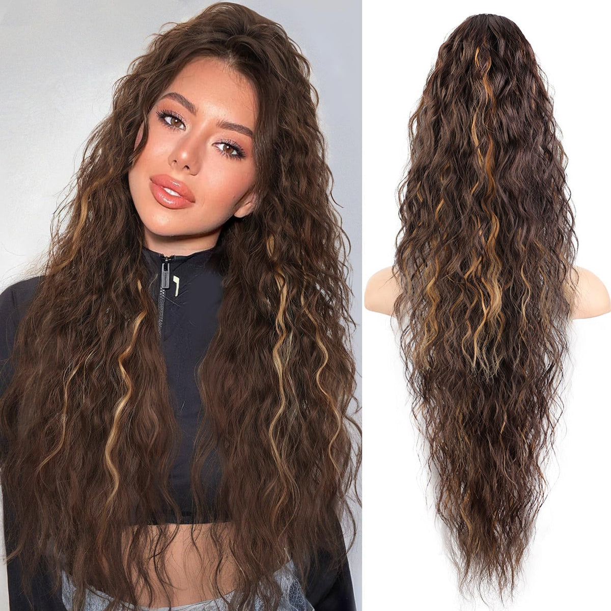 Women's ponytail long curly hair bundle