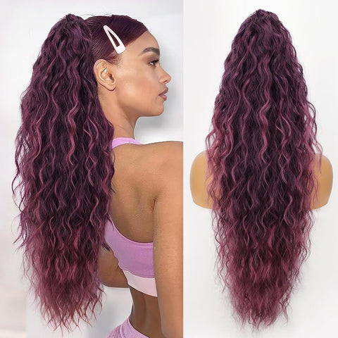 Women's ponytail long curly hair bundle