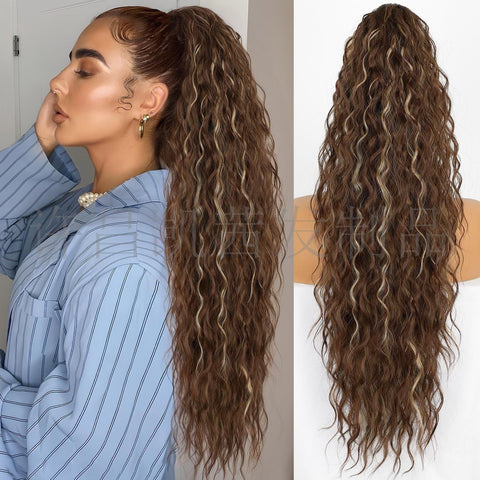 Women's ponytail long curly hair bundle