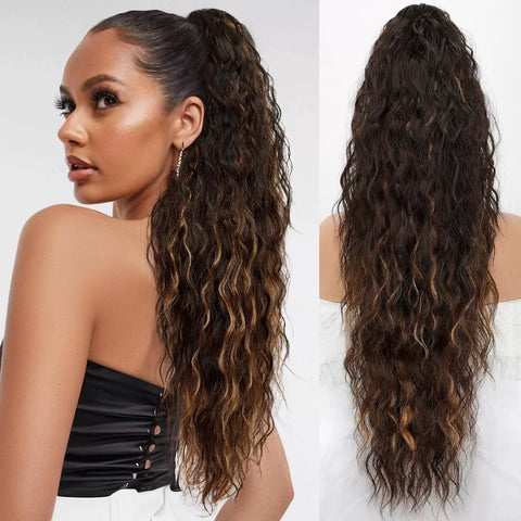 Women's ponytail long curly hair bundle