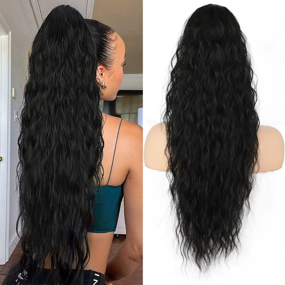 Women's ponytail long curly hair bundle