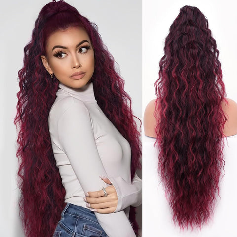 Women's ponytail long curly hair bundle