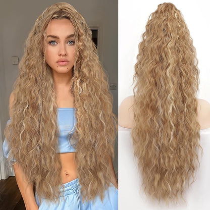 Women's ponytail long curly hair bundle