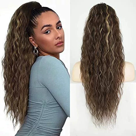 Women's ponytail long curly hair bundle