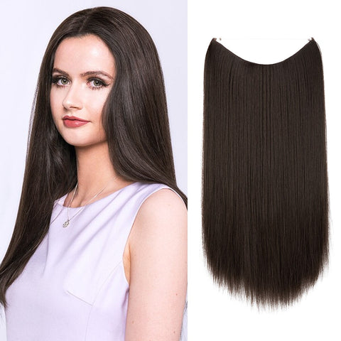 Straight Hair Extension No Clip Natural Hair Piece