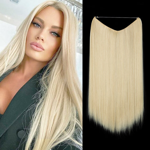 Straight Hair Extension No Clip Natural Hair Piece