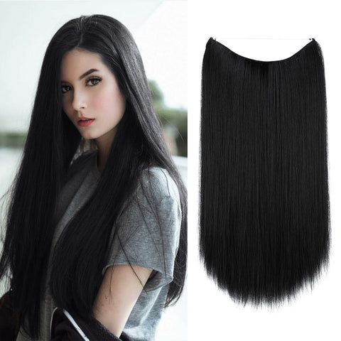 Straight Hair Extension No Clip Natural Hair Piece