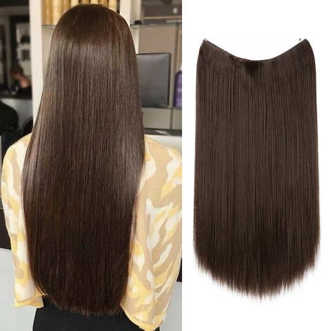 Straight Hair Extension No Clip Natural Hair Piece