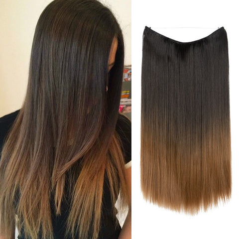 Straight Hair Extension No Clip Natural Hair Piece