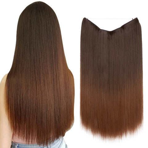 Straight Hair Extension No Clip Natural Hair Piece