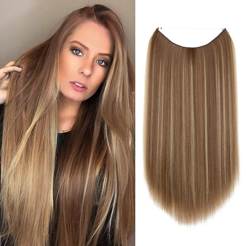 Straight Hair Extension No Clip Natural Hair Piece