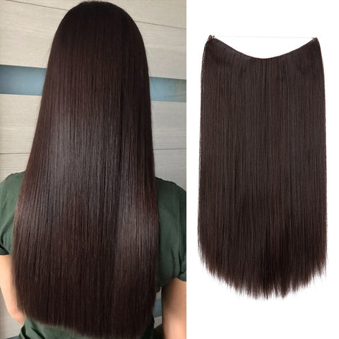 Straight Hair Extension No Clip Natural Hair Piece