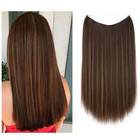 Straight Hair Extension No Clip Natural Hair Piece