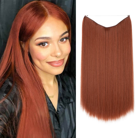 Straight Hair Extension No Clip Natural Hair Piece