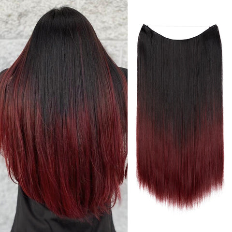 Straight Hair Extension No Clip Natural Hair Piece