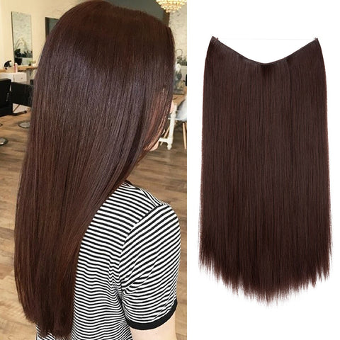 Straight Hair Extension No Clip Natural Hair Piece