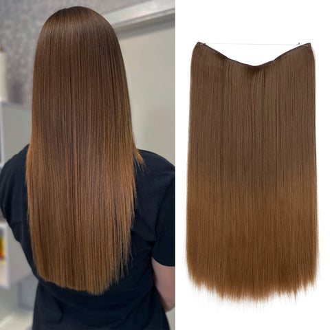 Straight Hair Extension No Clip Natural Hair Piece