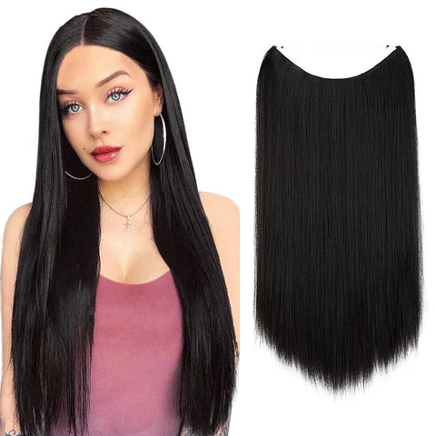 Straight Hair Extension No Clip Natural Hair Piece