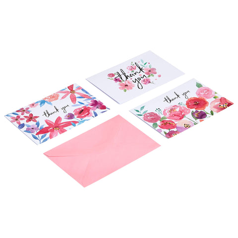 Thank You Cards, Floral, 48 Cards and Envelopes